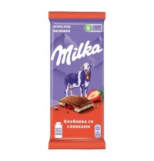 Шоколад Milka молочный Клубника со сливками