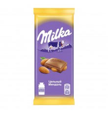 Шоколад Milka молочный Цельный миндаль